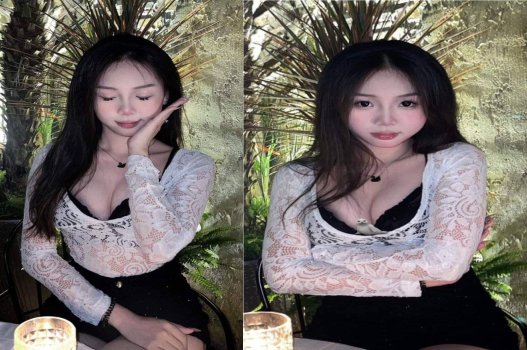 Ngực em khủng đầy nước.